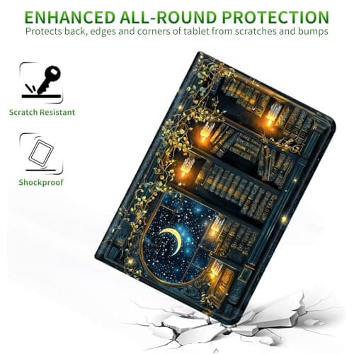 RWUTYTIUL for 6.8" Kindle Paperwhite (11th Generation, 2021 Release) E-Reader Case, Shockproof Smart Protective Multi-Angle Viewing Cover for Women Men with Auto Sleep/Wake - Vintage Candle Books — view 5