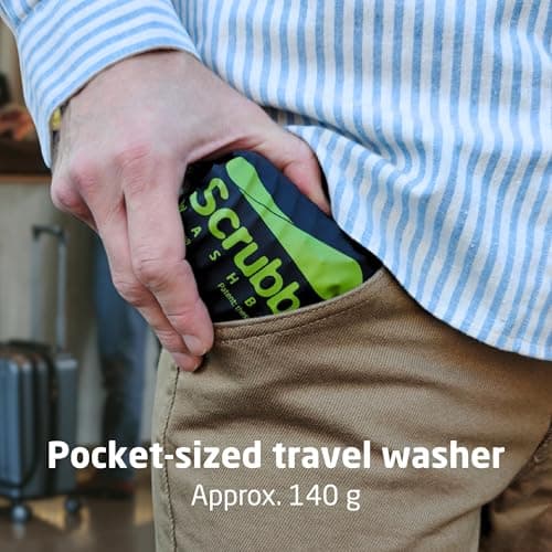 Scrubba Wash Bag - Patented Washboard-in-a-Bag™ Portable Travel Washing Machine for Camping, Backpacking, Cruises & Hotels - Pack Light, Wash Clothes Anywhere in Minutes (~140g) — view 2