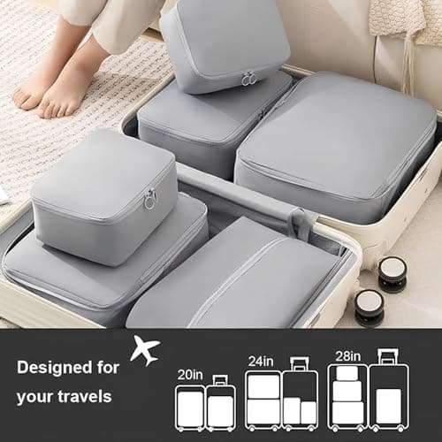 Rechory Compression Packing Cube - Stain-Resistant Storage Pouch - Travel Bags Organizer for Luggage | for Men Women Boys Youth Teens Wife Clothing Shoes Pants Socks Underwear — view 4