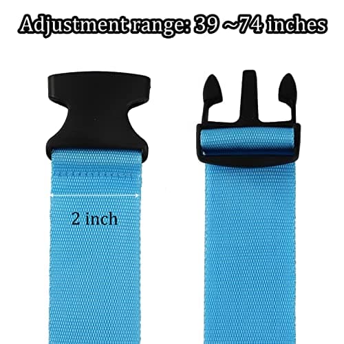 Luggage Suitcase Straps Set, Travel Accessories Thickened Luggage Belt with Quick Release Buckle, Adjustable Black Travel Luggage Straps for Suitcase Baggage (Pink+Blue, 4 PCS Set) — view 6