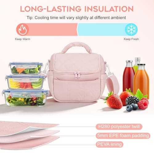 TranRantic Insulated Lunch Bags for Women, Lunch Box Bags (Pink) — view 4