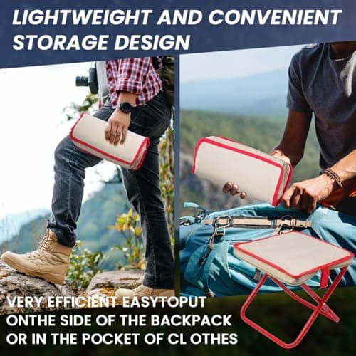 OFFCUP Folding Stool, Mini Outdoor Camping Stool with Zippered Carrying Bag — view 6