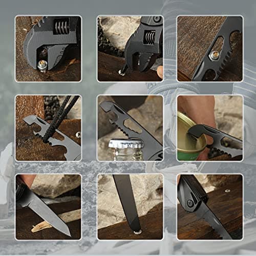 Hanboost Multitool Wrench Wide Jaw Opening Cmaping Gear, Gift for Him and Her, 12 in 1 Multi Purpose Pocket Size EDC Gadget With Screwdriver Cutting Saw Bottle Opener for Maintenance, Camping and DIY — view 6