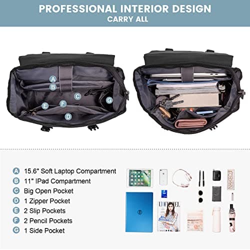 LOVEVOOK Backpack Womens Mens 15.6 inch Laptop Rucksack Bag for Ladies Waterproof High School Bags for Girls Boys Fashion Anti Theft Backpack with USB Casual Daypacks for Travel University Work — view 3
