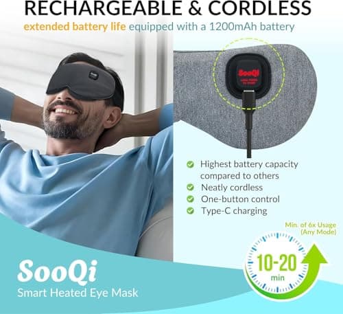SooQi Rechargeable Heated Eye Mask for Dry Eyes, Blepharitis & Eye Fatigue — view 4