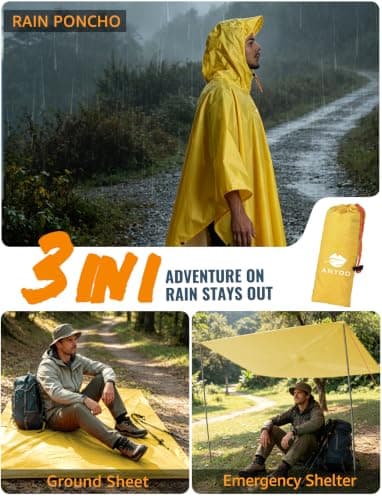 ANYOO Waterproof Rain Poncho Lightweight Reusable Adult Unisex Multi-use — view 6
