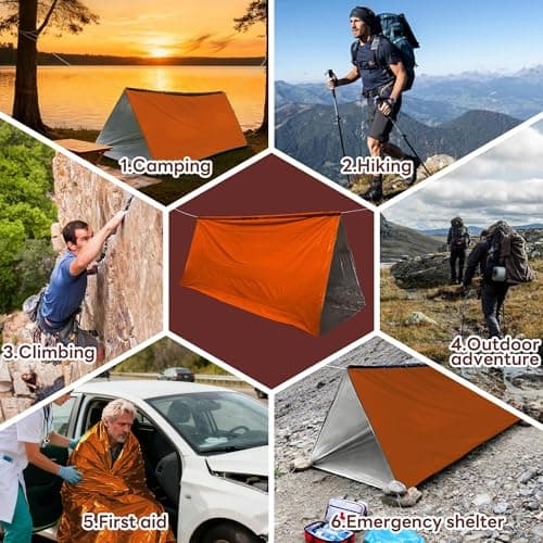 Deecam Emergency Survival Tent, Waterproof Foldable Thermal Shelter — view 6