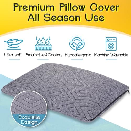 Travel Neck Pillow, Memory Foam Pillow with Breathable Cover-GREY,44cm×30cm — view 4