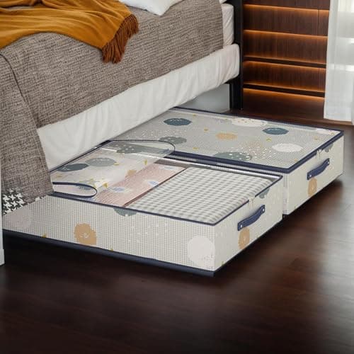 Underbed Storage Containers Foldable Stackable Organizers Rolling Wheels — view 2