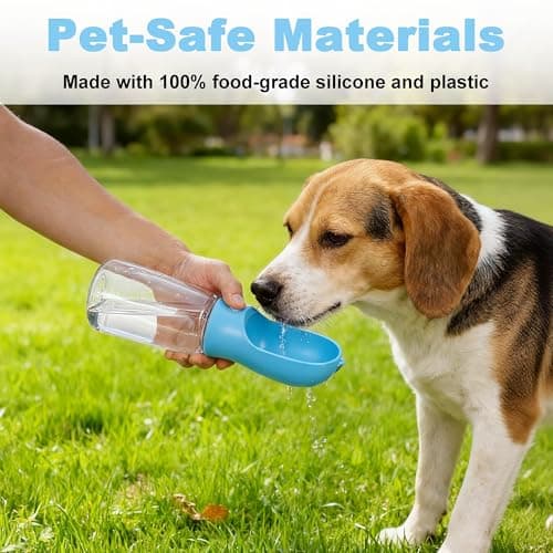 BARGAIN FACTORY Dog Water Bottle, Lightweight, Leak Proof Portable 550 ML Water Dispenser with Drinking Feeder for Pets Outdoor Walking, Hiking, Travel, Food Grade Plastic For Pets (Blue) — view 5