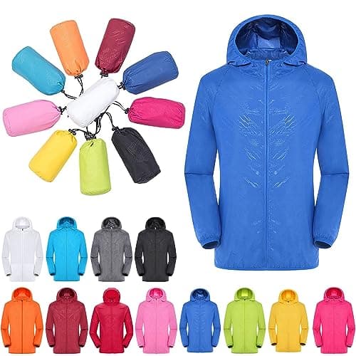 Anbiryeik Packable Waterproof Jacket Women Lightweight Breathable Raincoat with Pockets Windproof Softshell Outdoor Rain Jacket Functional Outwear for Walking Hiking Travel Running Cycling Grey XL — view 5