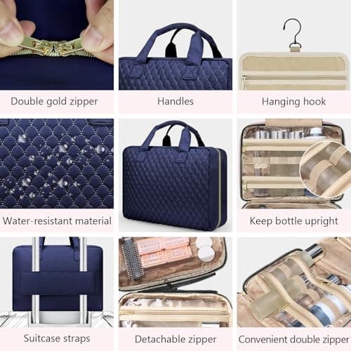 Voyagrise Hanging Toiletry Bags for Women, Travel Large Capacity Wash Bag Womens Makeup Cosmetic Bag, Wash Bag Womens,Travel Accessories — view 6