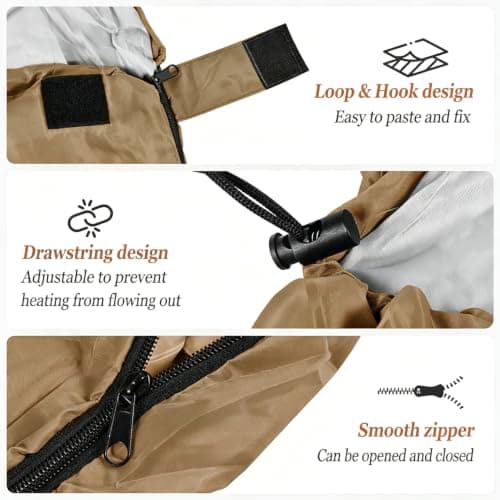 Sleeping Bag for Adults, Comfortable Waterproof 3 Season Warm & Cold Weather, Lightweight & Compact, Soft, Ideal for Camping, Hiking & Backpacking (Brown) — view 4