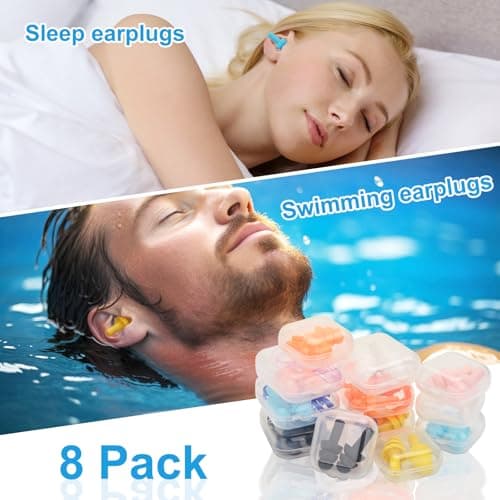 Ear Plugs for Swimming,Sleeping Noise Cancelling,Snoring,Shoting,Working, Reusable Silicone Earplugs, Super Soft Ear Plug for Noise Reduction, Ears Protection (8 Colors) — view 3