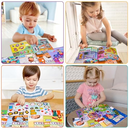 KIXZSAZ 10pcs/set Fun Sticker Activity For Kids Compact And Easy To Carry Reusable Sticker Books Books For Toddlers — view 3