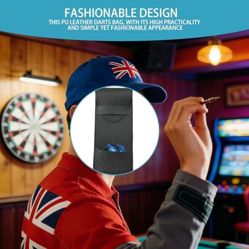 CHXTguyue PU Leather Darts Case 3-Dart Portable Compact Durable Storage Holder - Professional Organiser for Soft Tip & Steel Tip Darts | Home Travel Pub Use — view 4