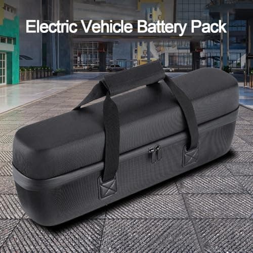 Electric Bicycle Battery Hard Shell Storage Bag Large Capacity Waterproof EVA Case with Organization Pockets for E-Bike Power Cells and Accessories Black — view 4