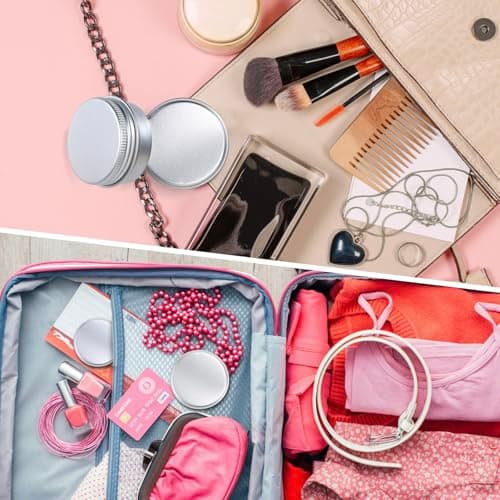 12Pcs Aluminum Tin Jars 10ml, GAUATO Travel Pots for Toiletries Sample Pots Empty Small Pot with Lids, Lip Balm Containers Round Mini Makeup Containers Travel Tubs for Lotion, Cream, Mini Candles — view 6