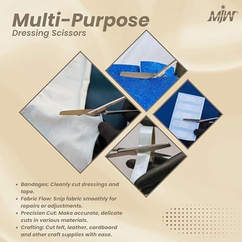 Utility Blunt Nursing Scissors First aid All-Purpose Instrument Sharp Blunt 15.5 cm Stainless Steel Dressing Scissor Autoclavable for Home Use — view 6