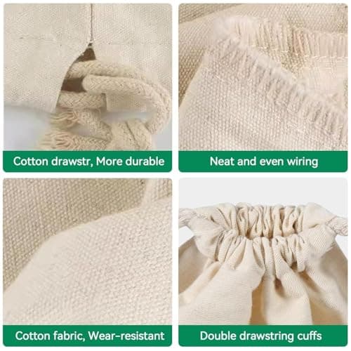Cotton Laundry Bag, Washable Drawstring Laundry Pounch Stuff Bag Dirty Clothes Storage Bag for College Dorm Travel(30x40cm) — view 4