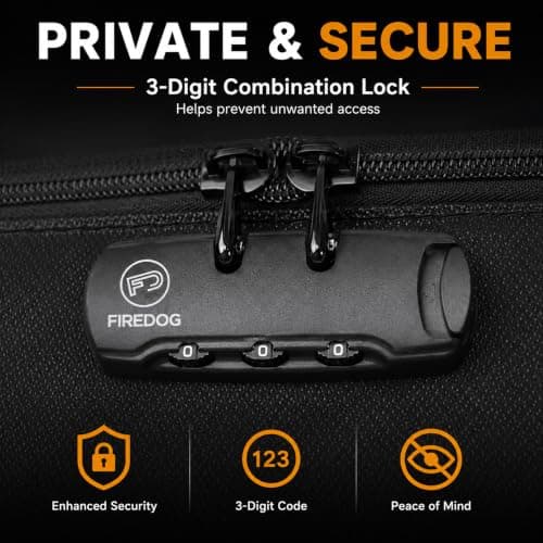 FIREDOG Fireproof Document Bag with Lock, Fireproof Waterproof Money Bag Safe Storage Pouch for A4 Documents, File,Cash and Valuables(Black, 14"x10") — view 4