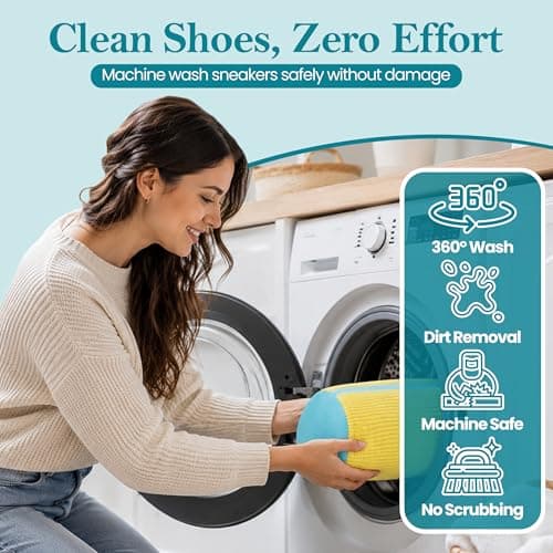 NARGY Shoe Wash Bag for Washing Machine – Reusable Zipper Shoe Bag for Washing Machine – Yellow Wash Pouch for Trainers & Sport Shoes — view 2