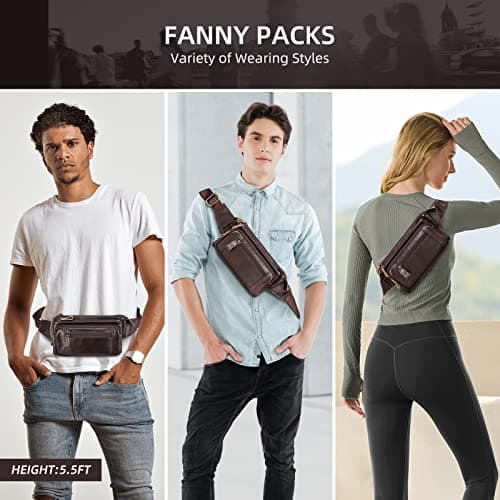 Bumbags Leather Fanny Pack for Men Women, foldie Travel Bag Cross Body — view 2