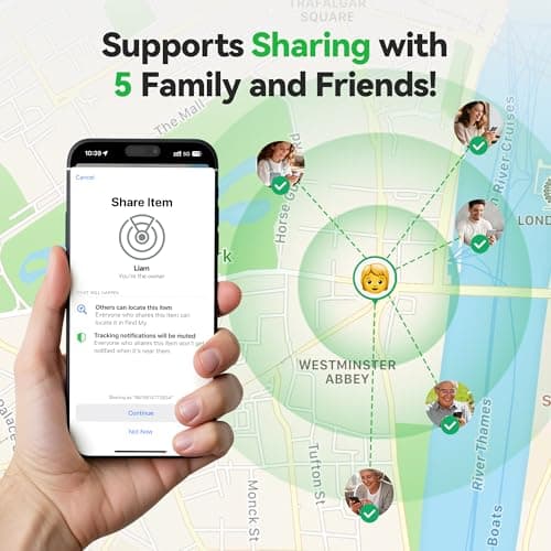 TECKNET Air Tag Tracker 4 Pack, Rechargeable Item Finder for Apple Find My — view 3