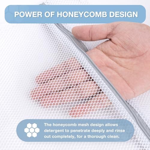Gifray 2 Pack Mesh Laundry Bags for Washing Machine, 2 Large (60x50cm) Wash Bags for Delicates, Jumpers, Cardigans, Dresses, Jackets, Coats — view 3