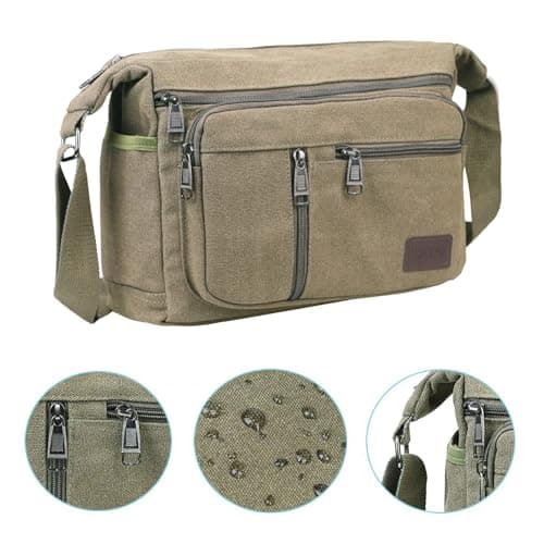 BOMKEE Canvas Crossbody Messenger Bags Vintage Shoulder Satchel Bag — view 5
