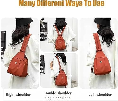 3 in 1 Anti-Theft Travel Tote Bag,Waterproof 2-Way Commuter Bag,Large Capacity Oxford Convertible Shoulder Travel Bag (Orange) — view 6