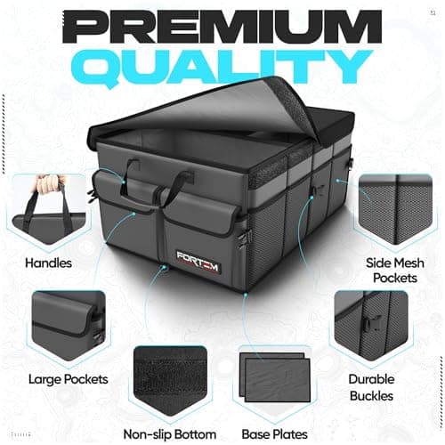 FORTEM Car Boot Organiser - Foldable Car Organiser & Storage for SUV Trucks — view 2