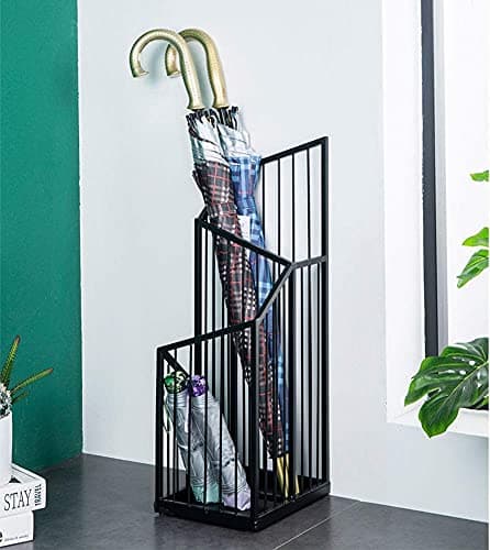 Umbrella Stand Rack,Umbrella Stand Creative Nordic Wrought Iron,Large Capacity Umbrella Bucket For Home Hotel(Black A) — view 2