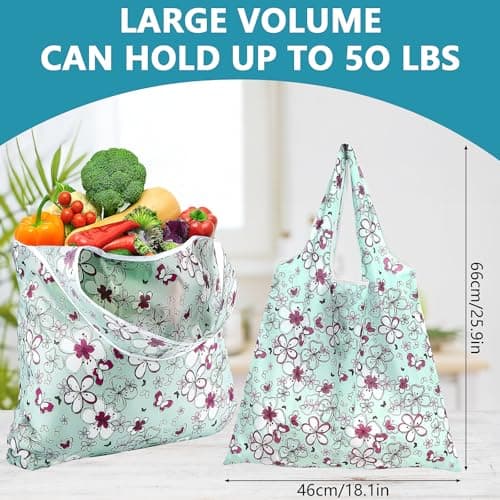 OGMBI 24 Pack Large Foldable Shopping Bags, Waterproof Grocery Tote Bag — view 3