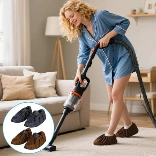quyueug 4 Pack Waterproof Shoe Covers - Shoe Covers Reusable Non-Slip Overshoes with Elastic Cuff for Home, Rainy Days and Pet Owners(Black and brown, One Size)​ — view 6