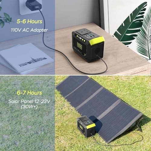 MARBERO Portable Power Station 24,000mAh & Foldable Solar Panel with Carry Bag 30W, Power Bank with Plug Socket 120W Peak AC Socket Solar Generator with Solar Panel for Camping Outdoor — view 6
