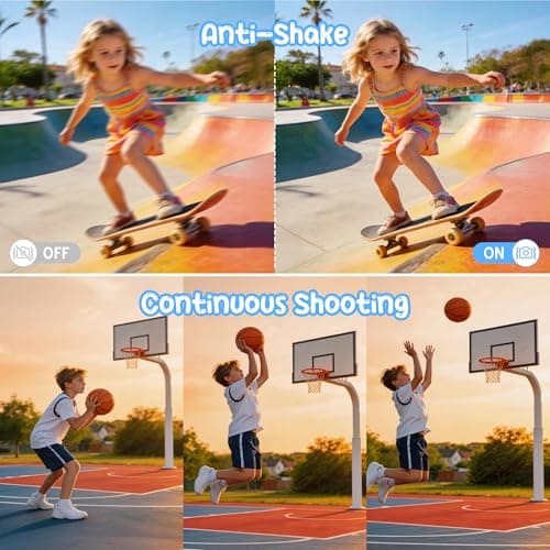 Digital Camera 1080P 44MP Vlogging Camera for Kids Teens, FHD Compact Portable Photo Camera with 2.4" Screen 16X Zoom, Anti-shake Mini Camera for Beginners Students Boys Girls-Black (No SD Card) — view 5