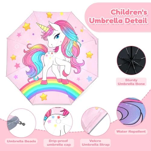 alldomess Kids Automatic Umbrella，Folding Umbrella for Girls & Boys — view 4