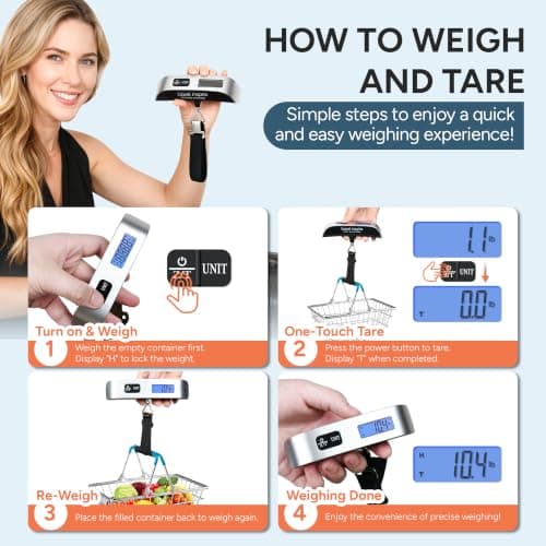 travel inspira Luggage Scale, Portable Suitcase, Weighing Scales (Silver) — view 3