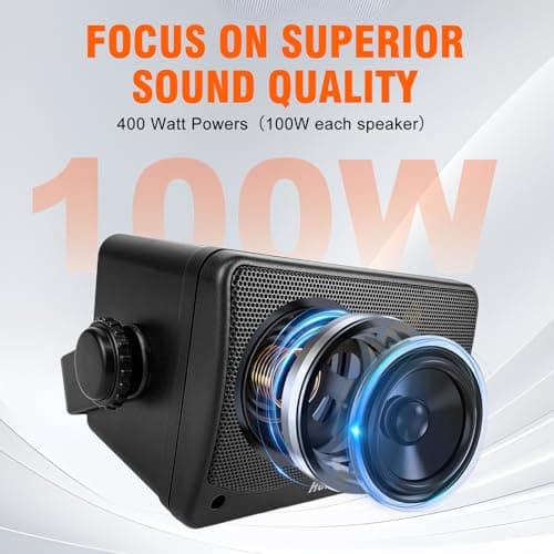 Herdio 3.5 Inch 400 Watts Bluetooth Outdoor Speakers Wired Waterproof Powerful Bass Wall Mount Speakers for Home Patio Garden Porch Indoor Deck,4-Pack Black — view 4