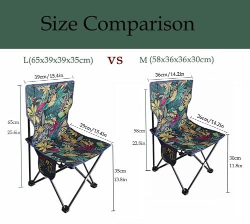 Foldable Portable Folding Camping Chair & Carry Bag Blue 58x36X36x30CM, M — view 3