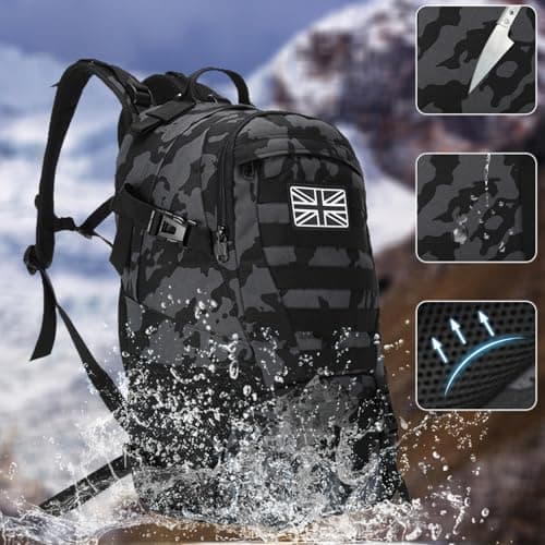 Jueachy Military Tactical Backpack 30L Water Resistant Rucksack for Men — view 2