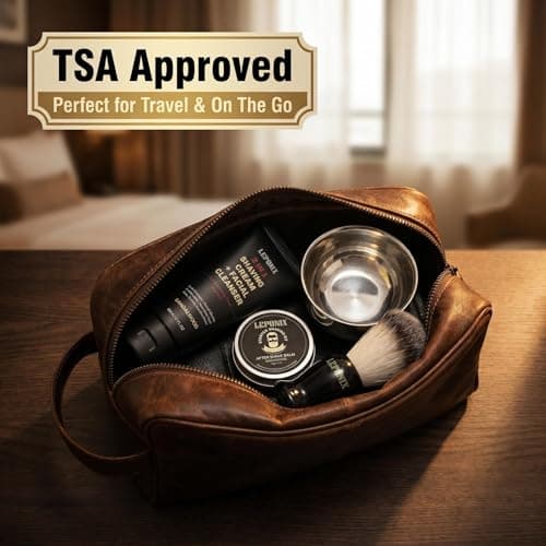 LEPONIX Men's Shaving Kit 4 Piece with Shaving Brush and Bowl Sandalwood — view 6