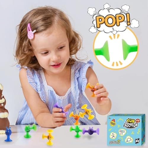 KAHEIGN 76Pcs Sucker Toys for Kids, 8 Tyles Suction Cup Kids Bath Window Building Toys Montessori Sensory Stress Release for Boys Girls Travel Birthday Christmas Children's Day Gifts — view 6