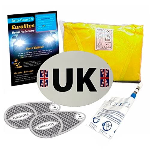 Headlamp Beam Deflectors + Travel Kit For Driving Abroad- Kit A