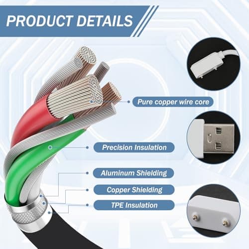USB Charger Cable Magnetic Replacement for Huawei Watch Fit 2 & Honor Band 9 | Fast Charging Cord Compatible with Huawei Band 9/8/7/6 Pro, Honor Band 7/6/ES | Smartwatch Charger 100cm White — view 3