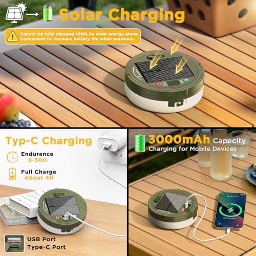 Famgoods Solar Camping Lights,10m Solar &USB Rechargeable — view 4