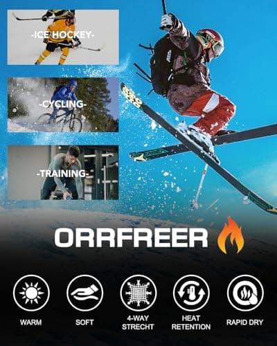 Orrfreer 4 Pack Men's Thermal Underwear Trousers Long Johns Fleece Lined Thermal Leggings Warm Compression Pants Base Layer Leggings for Ski Running Outdoors Black/Charcoal/Grey/Navy M — view 6