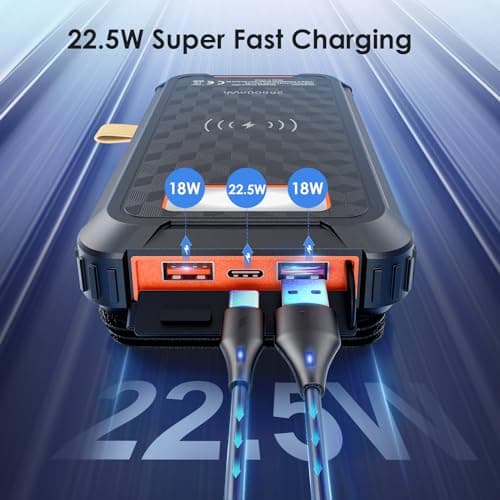 Solar Power Bank 26800mAh, 22.5W Fast Charging, 15W Qi Wireless Charging — view 5