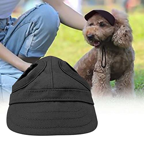 Dioche Adjustable Pet Baseball Outdoor Sunbonnet for Dogs and Cats Canvas Stripe Hat Summer Travel Sport Size S (S) (M) (L) (S) — view 3